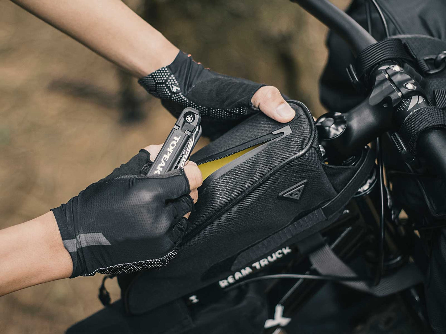 Sacoche top tube Topeak (+housse pluie)