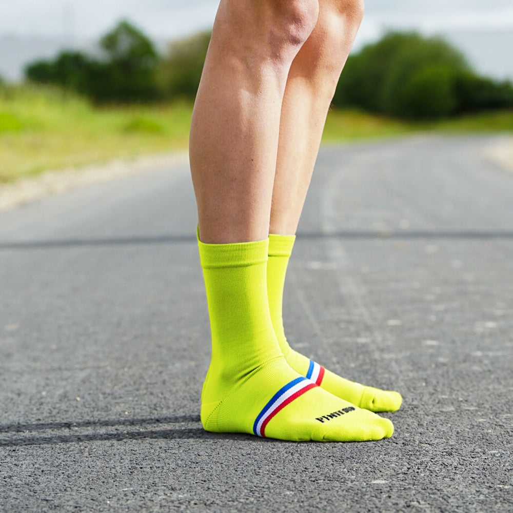 Chaussettes vélo jaune