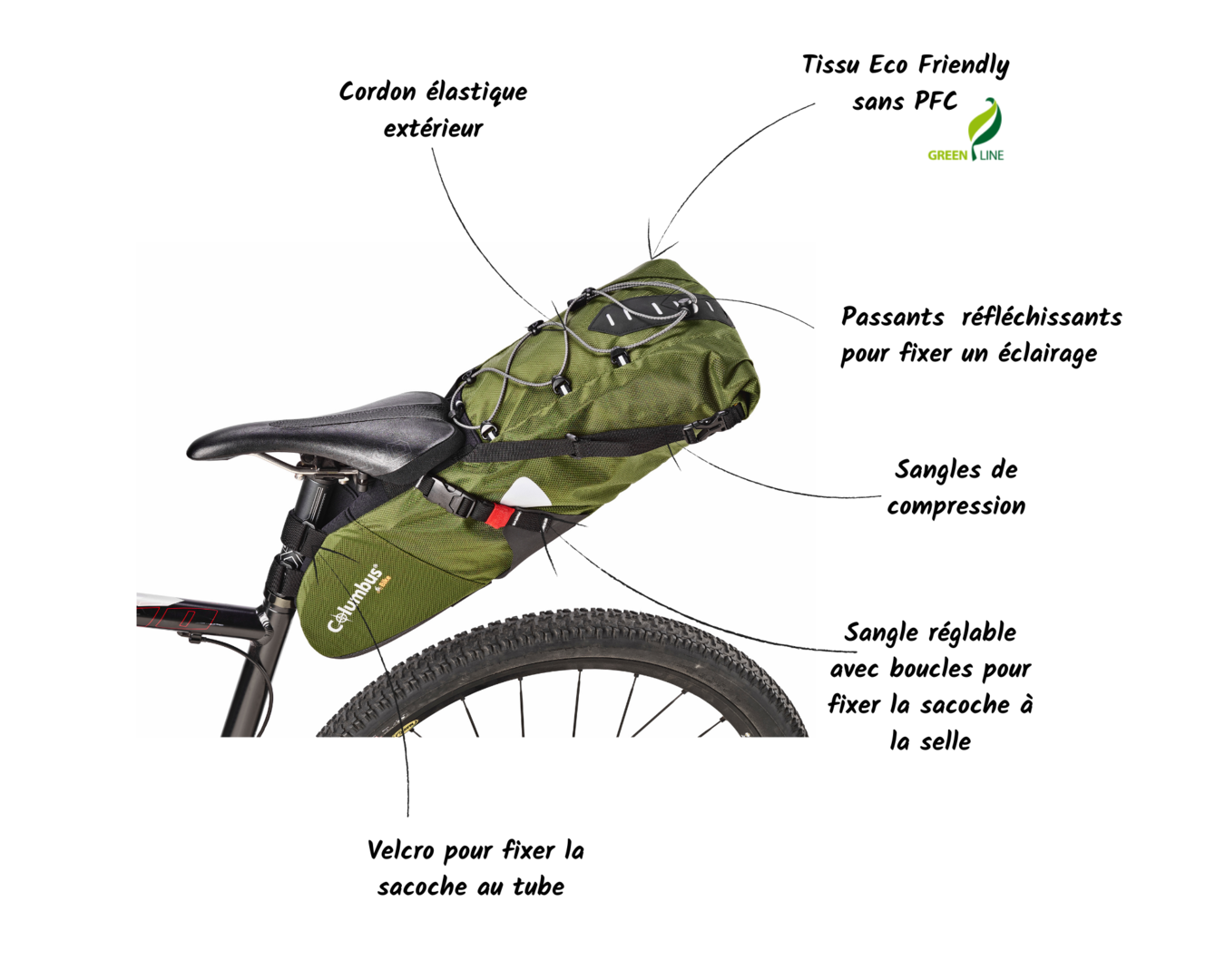Sacoche de selle bikepacking étanche 11l