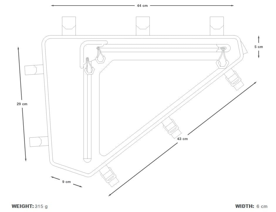 Sacoche de cadre Apidura Backcountry Full Frame Pack (2.5L à 6L)